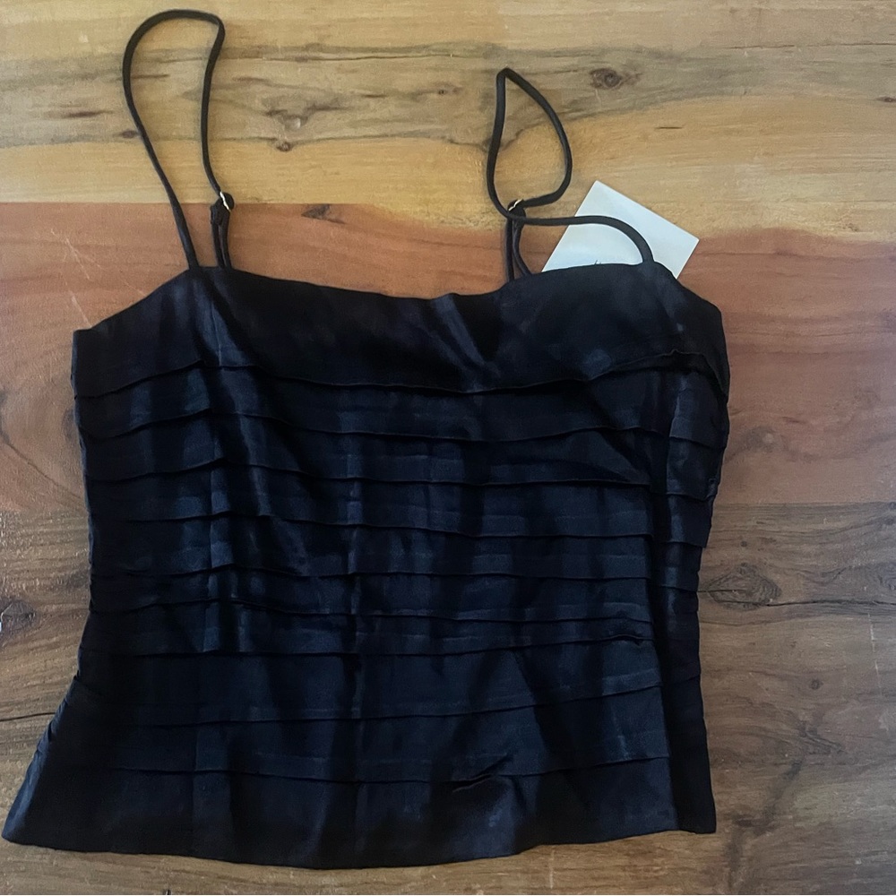 BRAND NEW WITH TAGS: DISSH Branded Bobby Black Straight Across Top